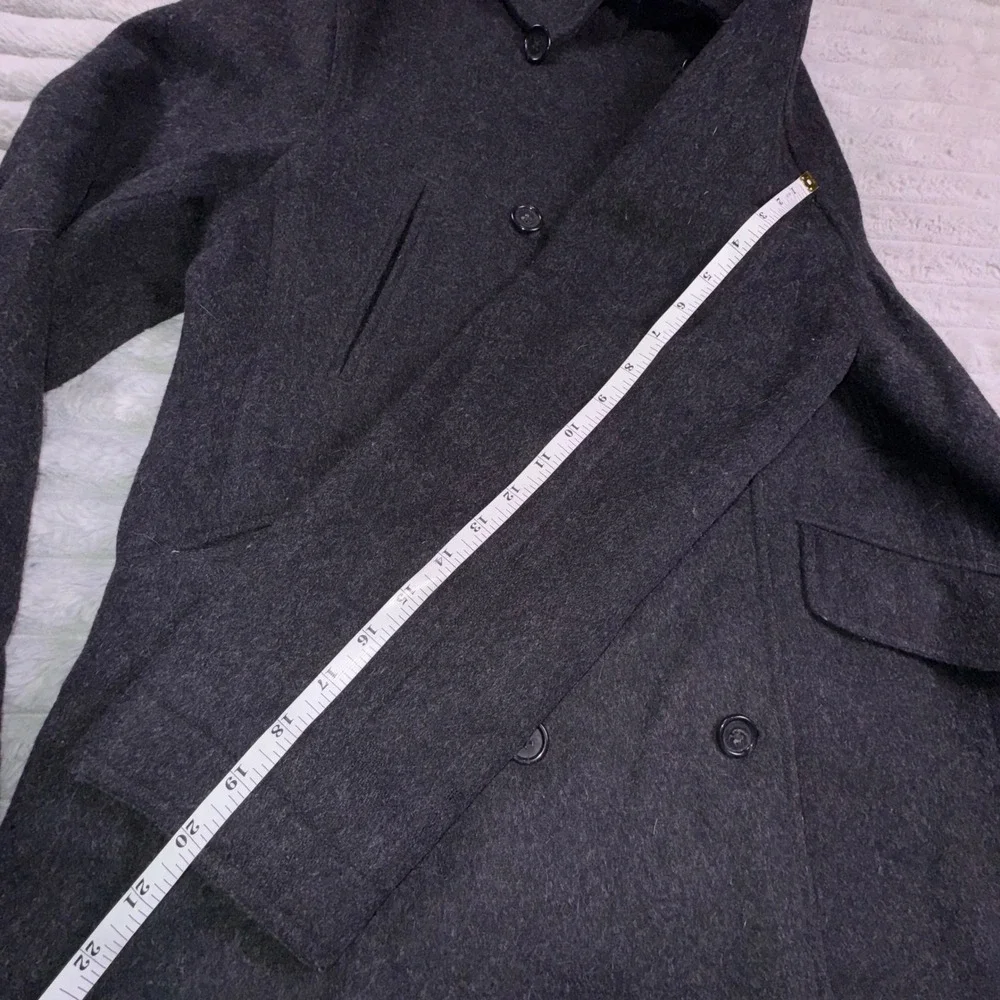 J. Crew Cashmere‎ Blend Wool Pea Coat Women's Medium Double Breasted Gray - Picture 6 of 11